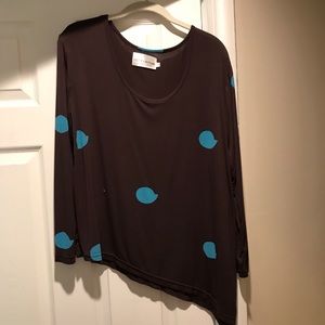 Cynthia Rowley long sleeve asymmetrical top
